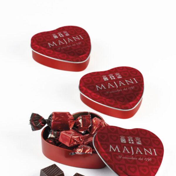 AMORE MIO - Lattina rossa con cioccolatini fondenti con ripieno di crema cacao