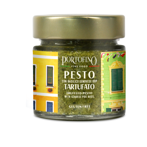 Pesto Tartufata a lunga conservazione, 100 g "Portofino" - Vaso vetro in astuccio