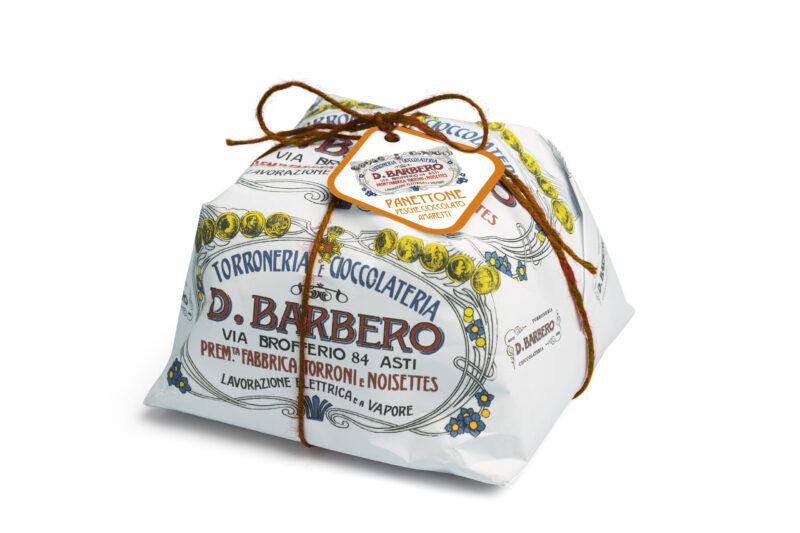 Panettone Amaretti, cioccolato e pesca