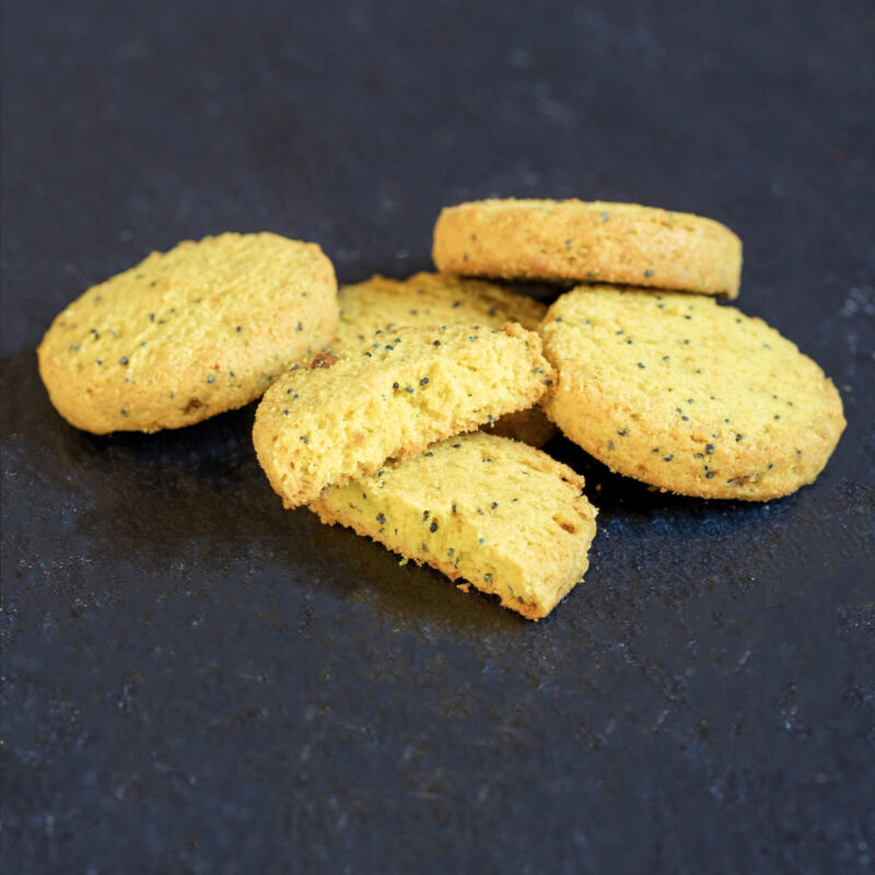 Biscotti salalti, Curcuma e semi di Papavero