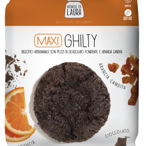 Maxi Ghilty, biscotto al cacao con scorza d'Arancio e pezzi di Cioccolato e Arancia candita
