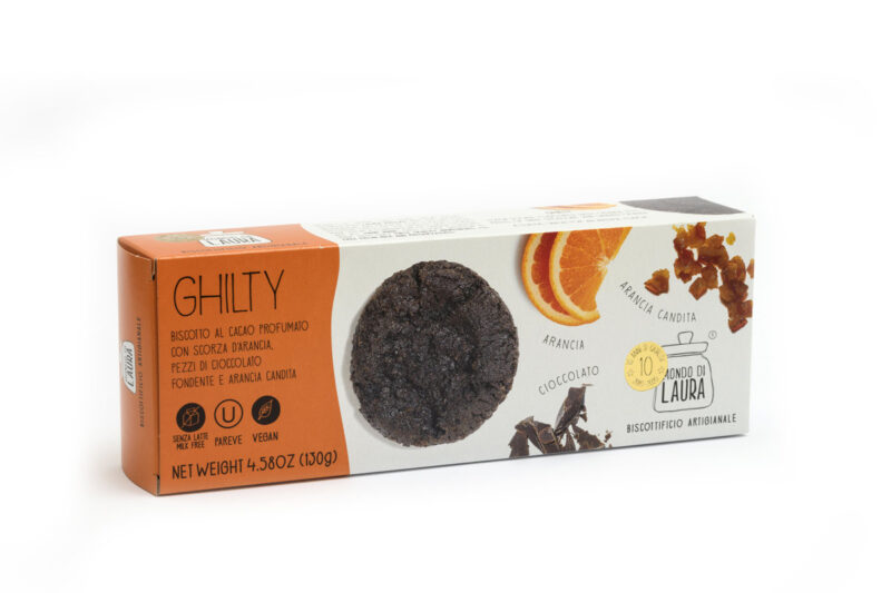 Ghilty, biscotto al cacao con scorza d'Arancio e pezzi di Cioccolato e Arancia candita