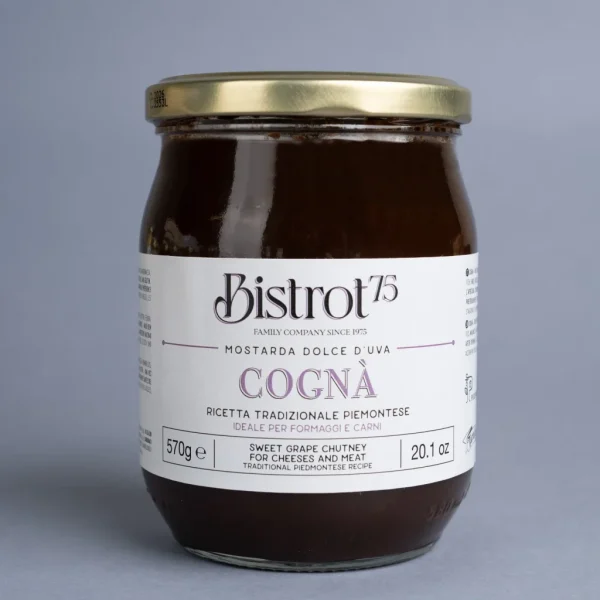 Mostarda dolce d'uva COGNÀ, ricetta tradizionale Piemontese (570 g)