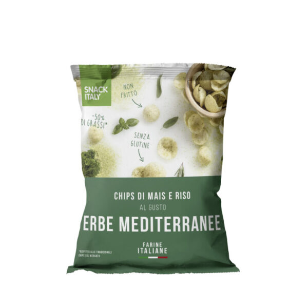 Chips di maïs e riso, gusto Mediterraneo (70 g)