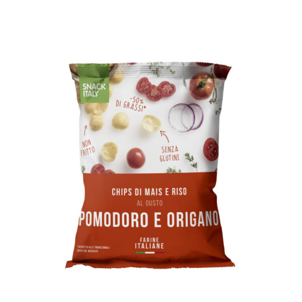 Chips di maïs e riso, gusto Pomodoro e origano (70 g)