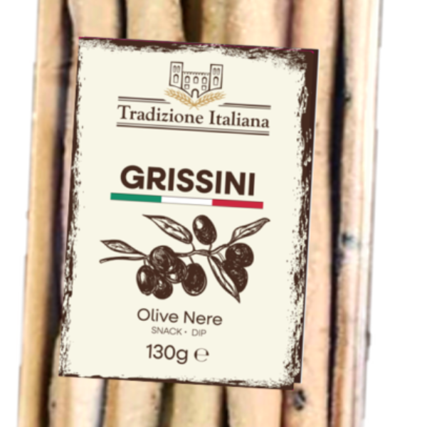 Grissini Olive Nere (8,1%) (130 g)