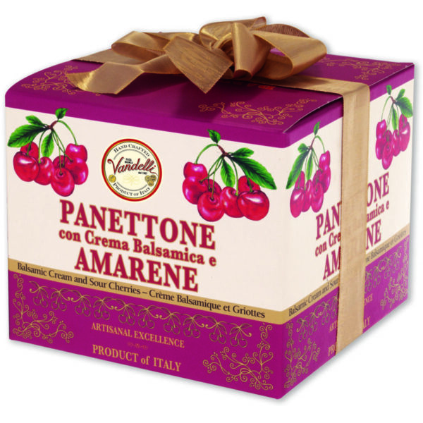 Panettone con amarene farcito con crema al balsamico (750 g)