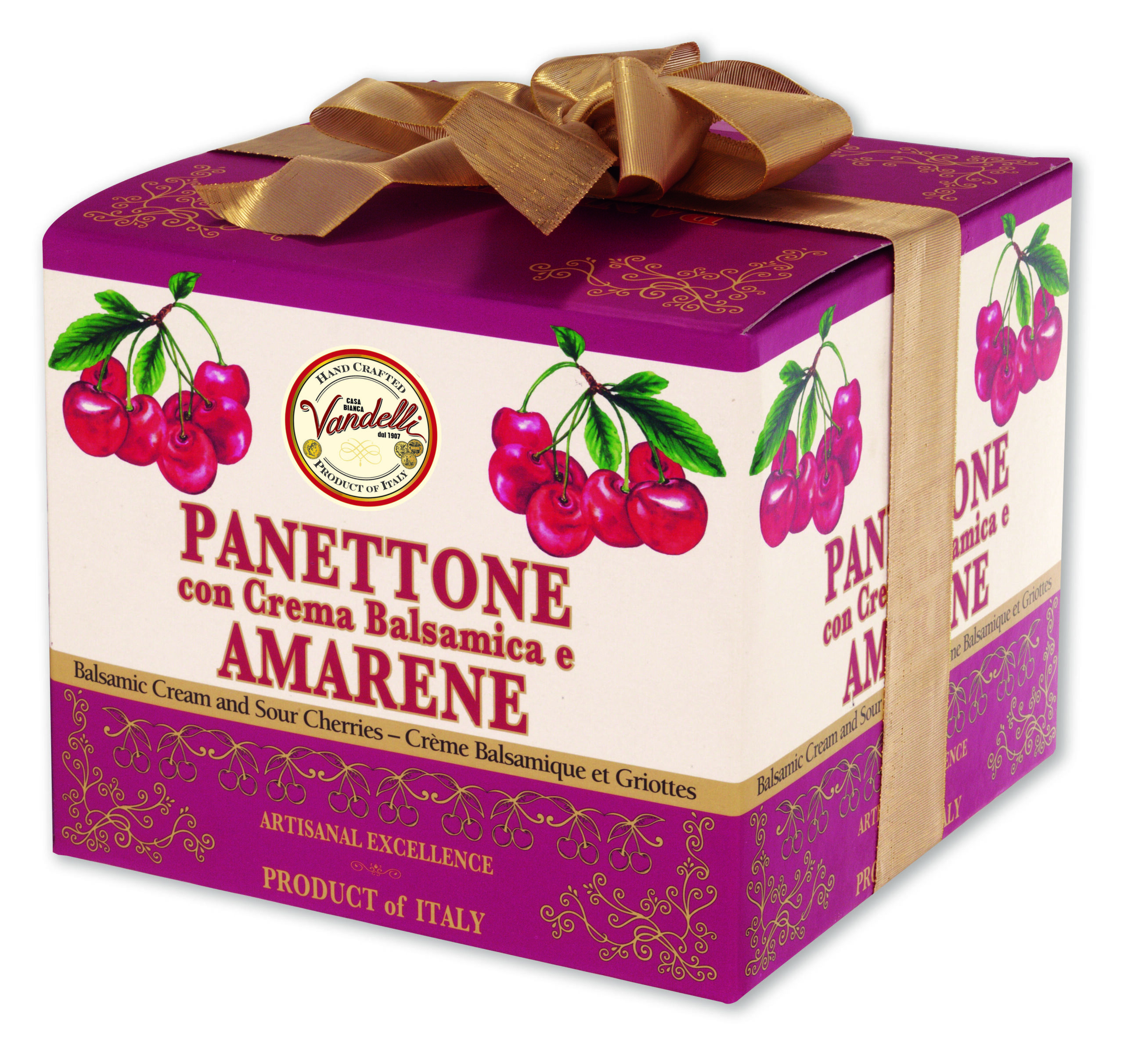 Panettone con amarene farcito con crema al balsamico (750 g)